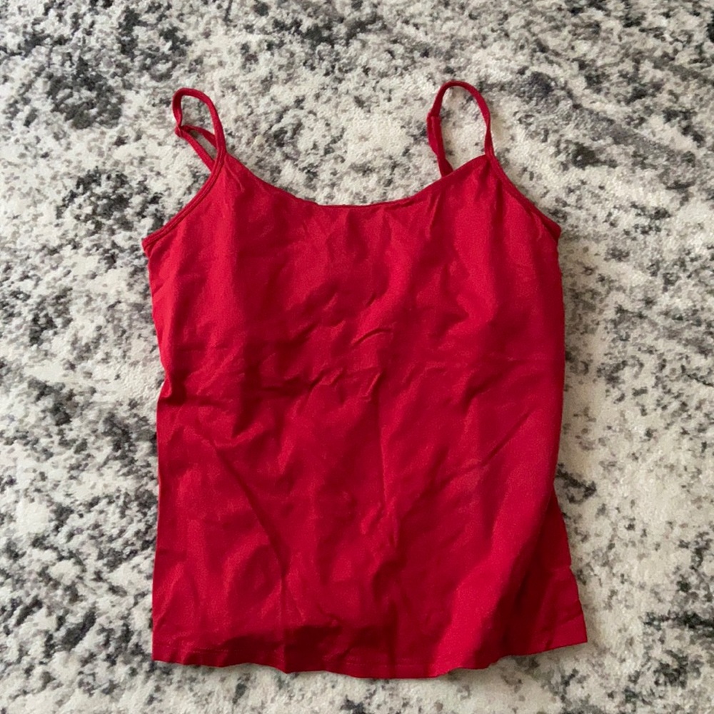 Red tank w/ bra insert